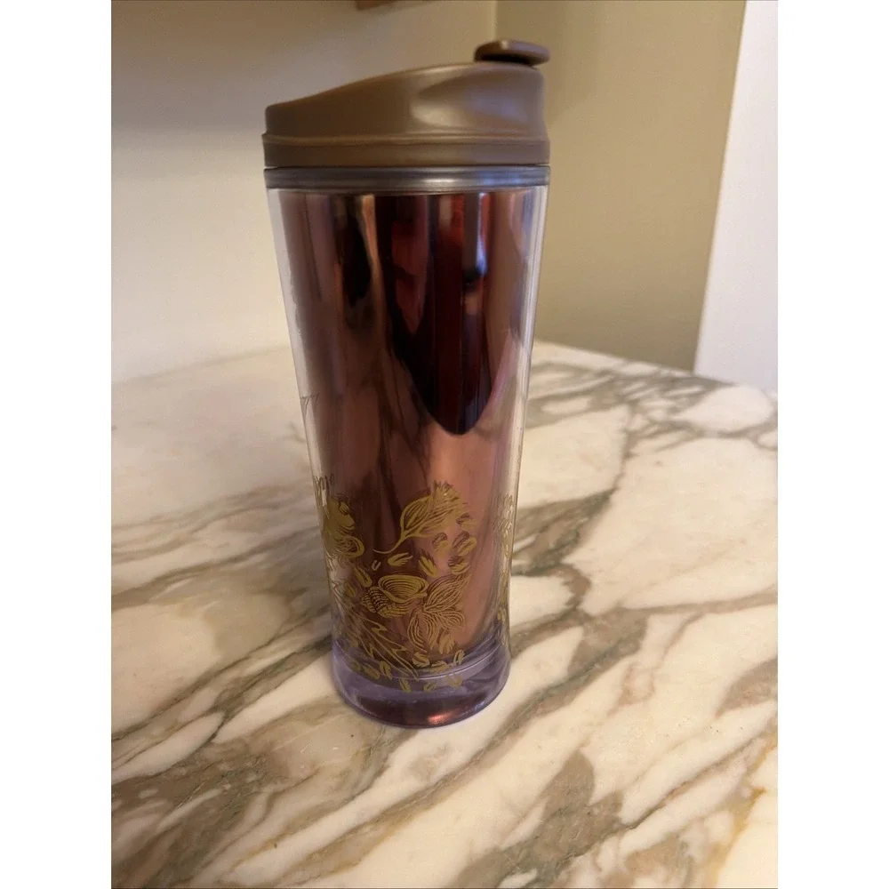 Starbucks 2009 Anniversary‎ Blend Coffee Brown Gold Mermaid Travel Tumbler 16 oz - Picture 2 of 5